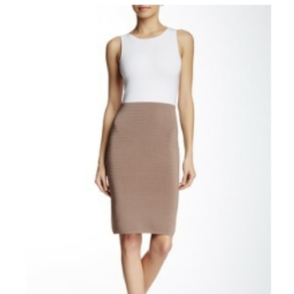 Ribbed colorblock knot dress